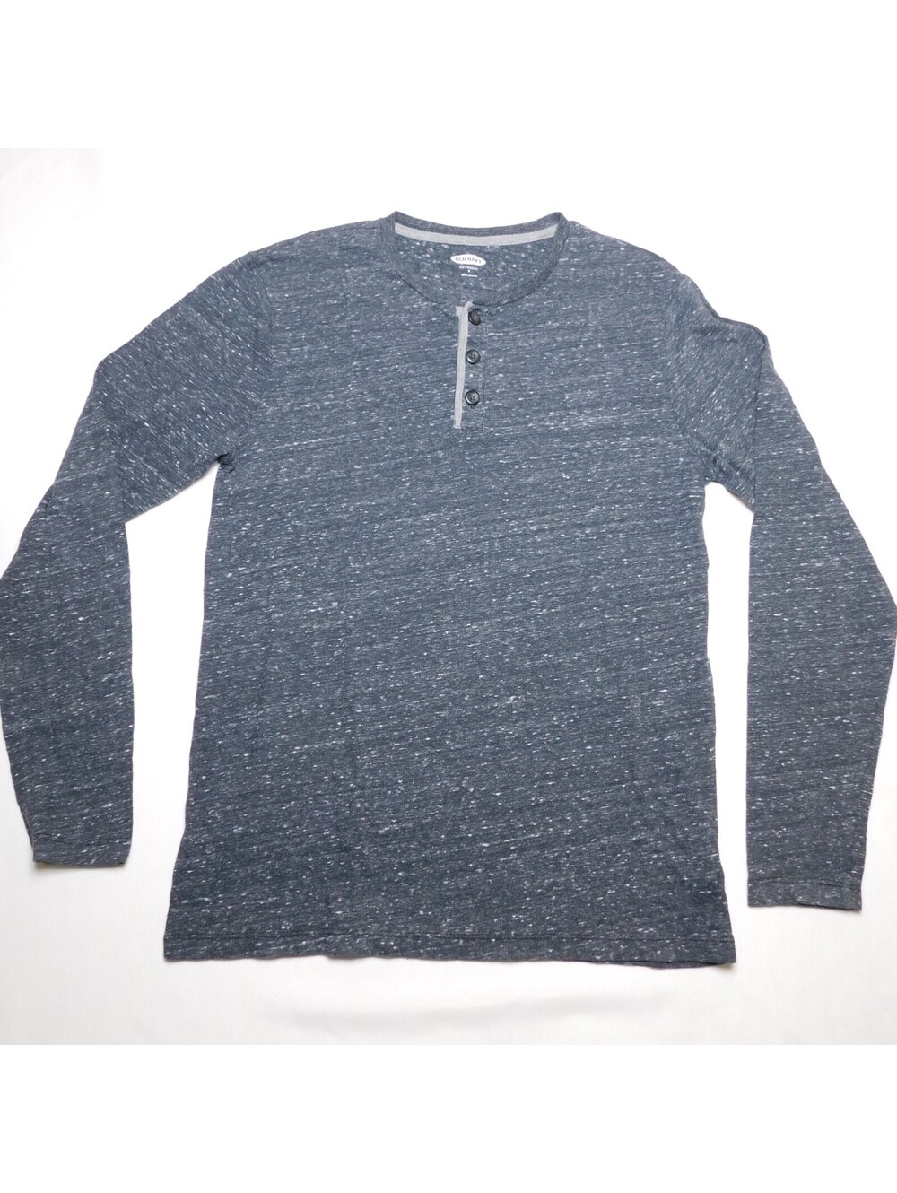 Old Navy Men's Size S Henley Shirt Soft Washed Gray Space Dye Long Sleeve Tee